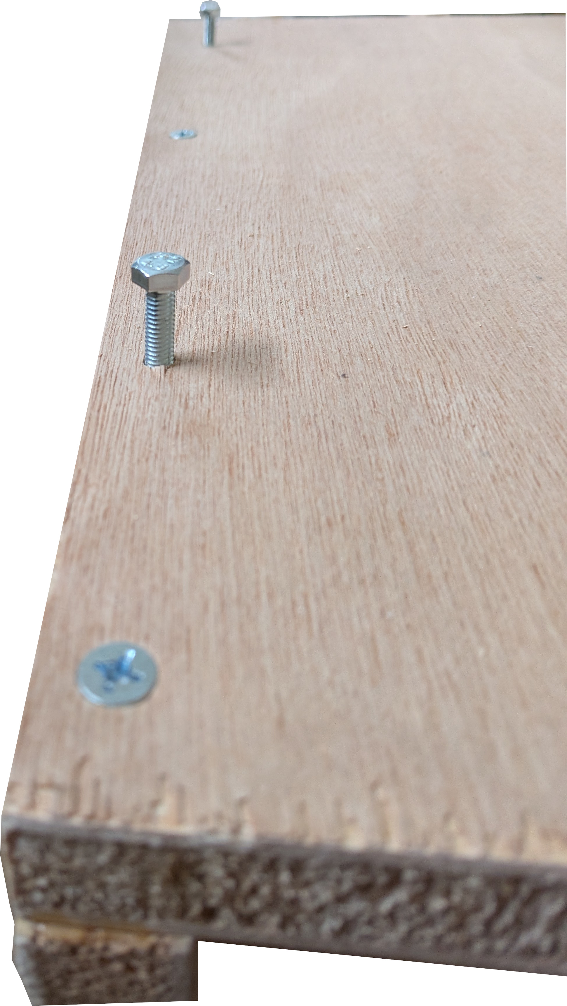 The nuts tightened on the inside face of the side walls, clamping each module down onto the one below