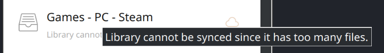 Library cannot be synced error